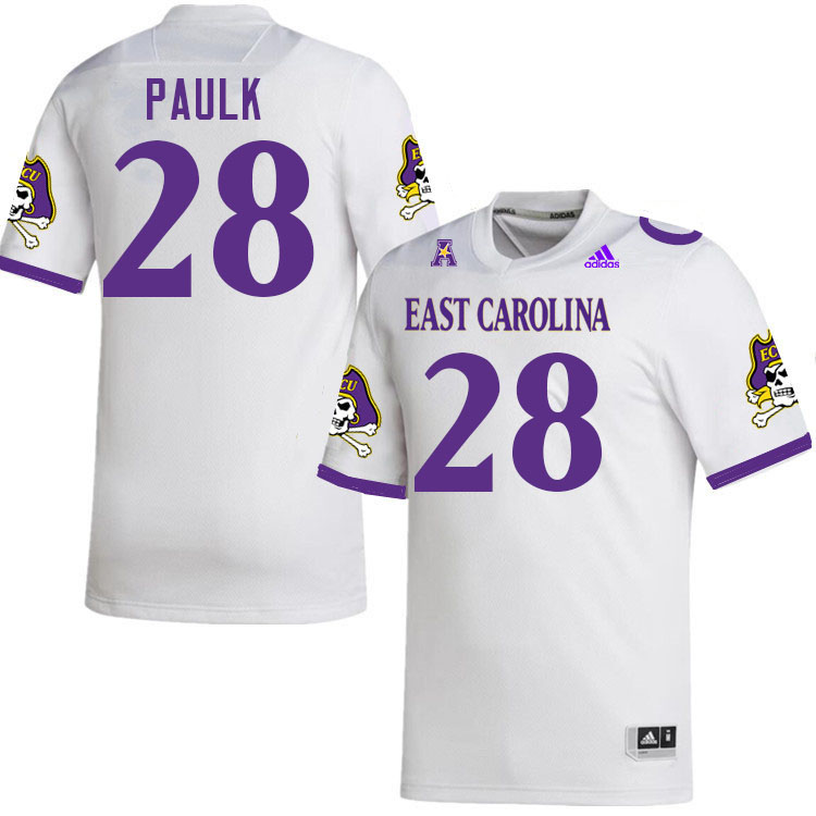 #28 Ladarian Paulk East Carolina Pirates College Football Jersey Stitched-White
